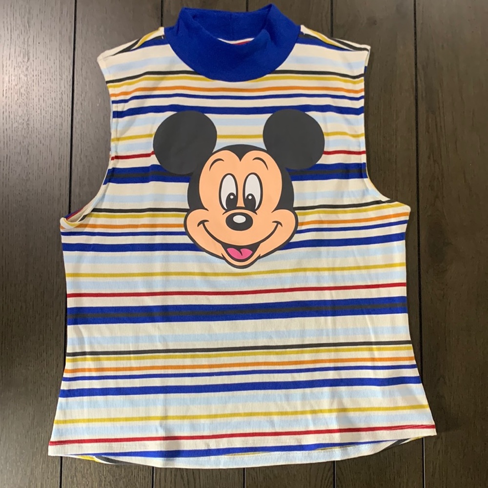 Disney Mickey Mouse Striped Mock Turtleneck - NWOT